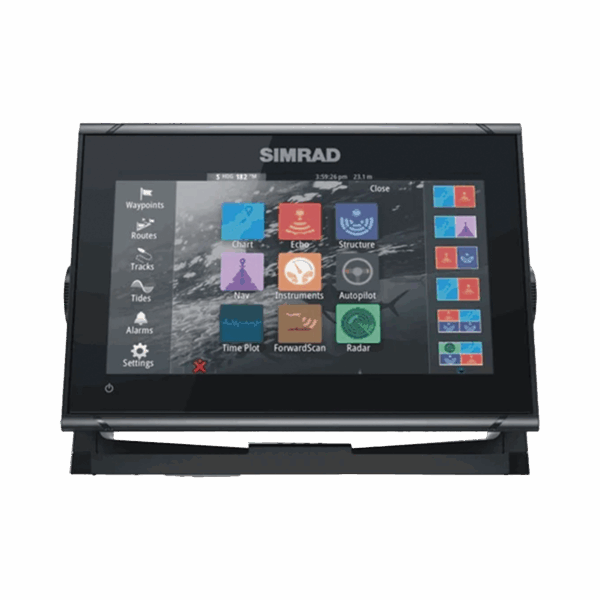 GO9 pantalla de navegación de 9" touch screen multi-funcional con transductor de 83/200 kHz incluido.