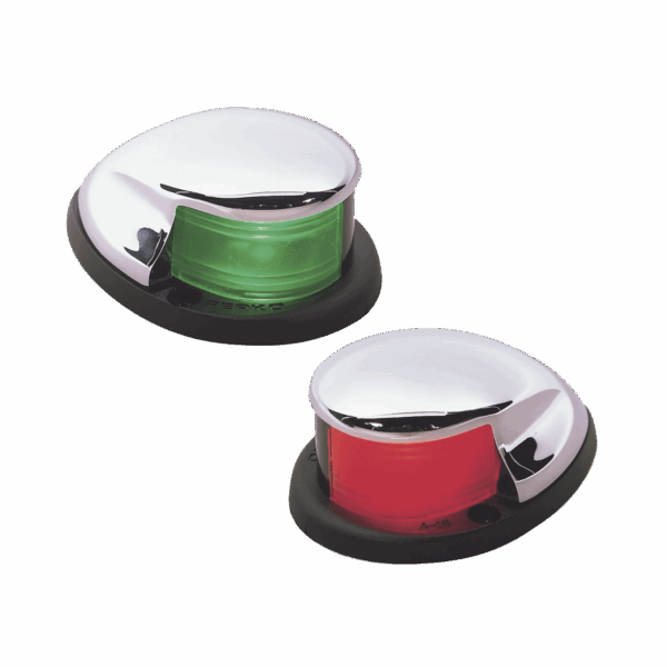 Set de Luces Laterales de Montaje Horizontal con Carcasa Cromada para Embarcaciones a Motor de Menos de 20 Metros