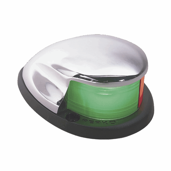 Luz Bi-Color de Montaje Horizontal con Carcasa Cromada para Embarcaciones a Motor Menores de 20 Metros