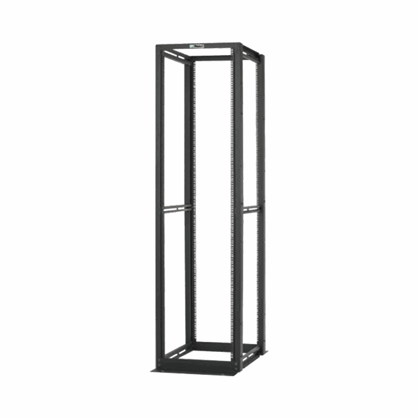 Rack de Cuatro Postes Estándar de 19", Rieles Numerados y Roscados #12-24, Profundidad Máxima de 30 in, 45 Unidades de Rack, Color Negro