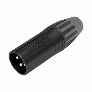 XLR conector de cable macho, carcasa enchapada en negro, contactos enchapados en plata