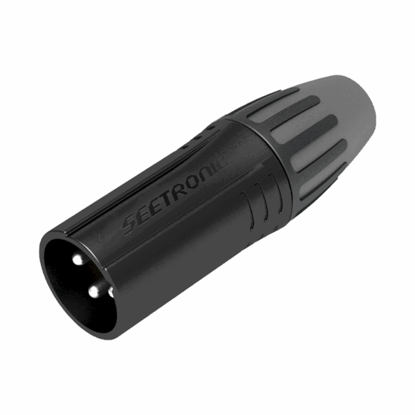 XLR conector de cable macho, carcasa enchapada en negro, contactos enchapados en plata