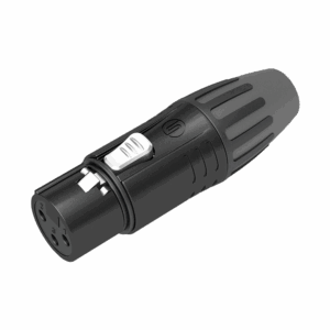 Conector XLR hembra | Carcasa Enchapada en Negro | Contactos Enchapados en Plata |