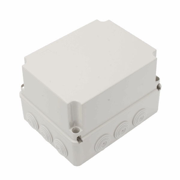 Caja Derivación-Conexión de Plástico (190 X 240 X 165 mm) con 12 Glándulas de Goma. Para Instalaciones Comerciales, Residenciales e Industriales. Incluye Tornillería para su Tapa. Funciona También como Registro.