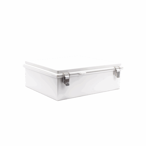 Gabinete de Plástico ABS, Uso en Intemperie IP66 (350 x 460 x 160 mm) Cierre por Broche Inoxidable y Permite Cerrado con Candado y Llave (Perno 5mm) No Incluido