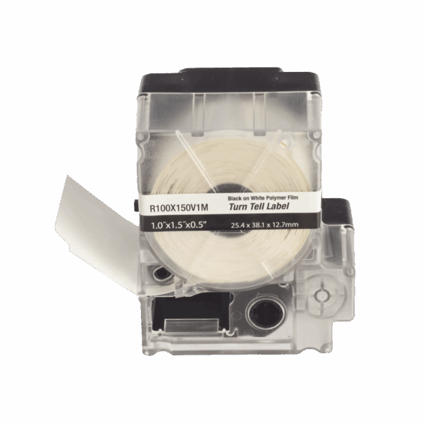 Casete de 100 Etiquetas Autolaminadas Turn-Tell, Con Rotación para Mejor Visibilidad, para Cables de Redes de Cobre o Fibra Óptica, de 5.5 a 7.1 mm de Diámetro