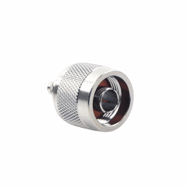 Conector N Macho Coaxial de Anillo Plegable para Cable RG-142/U, Niquel/ Oro/ Teflón.