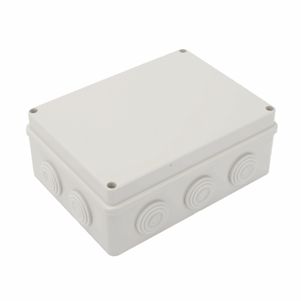 Caja Derivación-Conexión de Plástico (140 X 190 X 76 mm) con 10 Glándulas de Goma. Para Instalaciones Comerciales, Residenciales e Industriales. Incluye Tornillería para su Tapa. Funciona También como Registro.