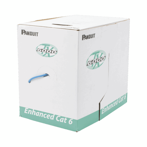 Bobina de Cable UTP 305 m. de Cobre, TX6000™ PanNet, Reelex, Azul, Categoría 6 Mejorado (23 AWG), LSZH (Bajo Humo, Cero Halógenos), de 4 pares
