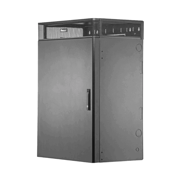 Gabinete de Montaje en Pared TrueEdge™, Con 9 UR para Equipo Activo y 9 UR para Paneles de Parcheo, Fabricado en Acero, Color Negro
