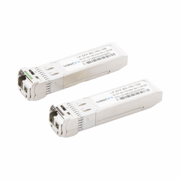 Transceptores Ópticos Bidireccionales SFP+ (Mini-Gbic) / Monomodo 1270 & 1330 nm / 10 Gbps / 10GBASE-BX / Conector LC/UPC Simplex / DDM / Hasta 10 km / 2 Piezas