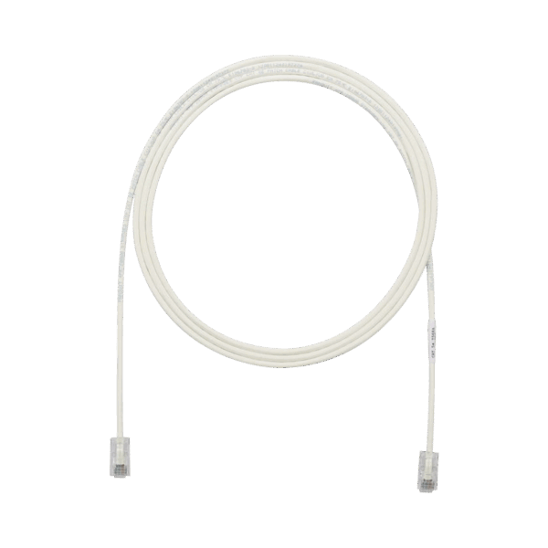 Cable de Parcheo UTP Cat6A, CM/LSZH, Diámetro Reducido (28AWG), Color Blanco Mate, 10 ft