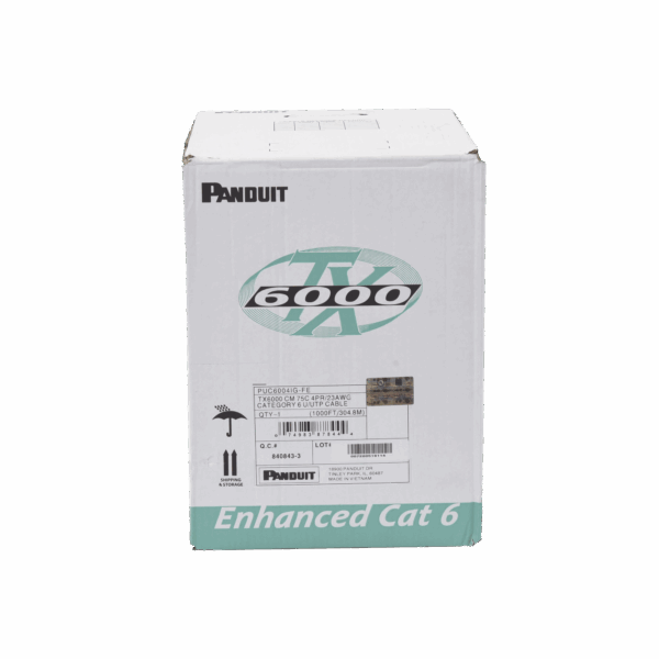 Bobina de Cable UTP 305 m. de Cobre, TX6000™ PanNet, Reelex, Gris Internacional, Categoría 6 Mejorado (23 AWG), PVC (CM), de 4 pares