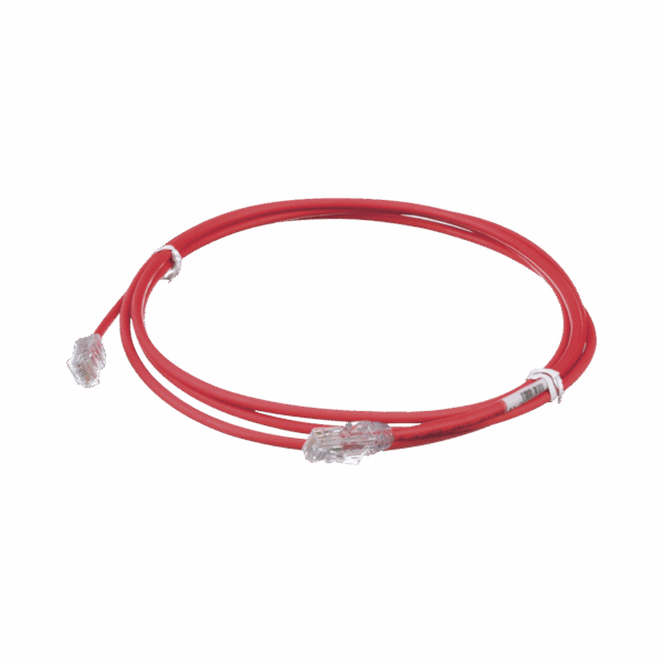 Cable de Parcheo UTP Cat6A, CM/LSZH, Diámetro Reducido (28AWG), Color Rojo, 7ft