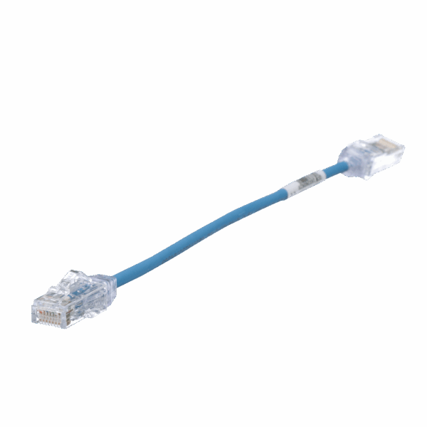 Cable de Parcheo TX6, UTP Cat6, Diámetro Reducido (28AWG), Color Azul, 8in (20.2cm)