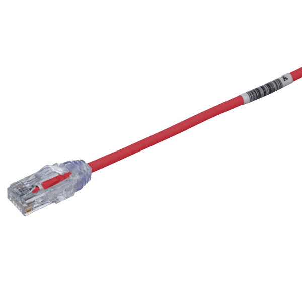 Cable de Parcheo TX6, UTP Cat6, Diámetro Reducido (28AWG), Color Rojo, 8in (20.2cm)