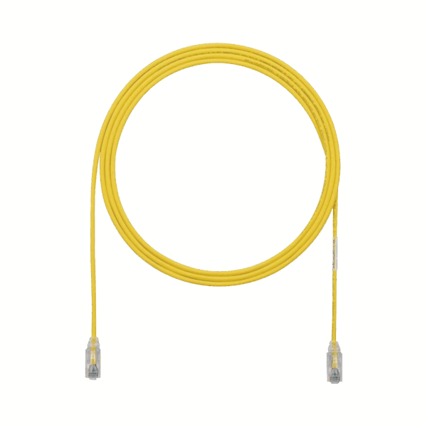 Cable de Parcheo TX6, UTP Cat6, Diámetro Reducido (28AWG), Color Amarillo, 7ft