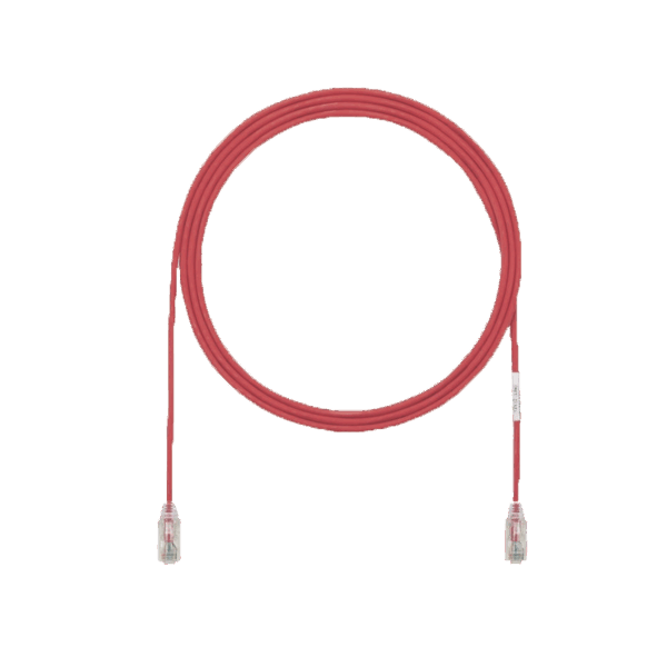 Cable de Parcheo UTP Cat6A, CM/LSZH, Diámetro Reducido (28AWG), Color Rojo, 5ft