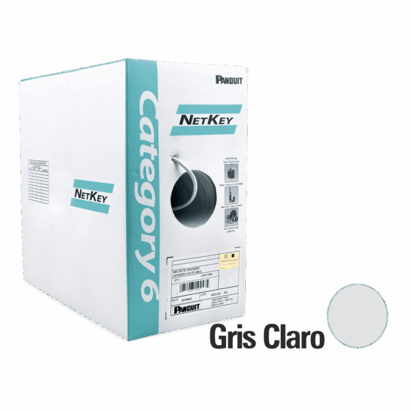 Bobina de Cable UTP 305 m. de Cobre, NetKey, Reelex, Gris, Categoría 6 (24 AWG), 1000Mbps, PVC (CM), de 4 pares