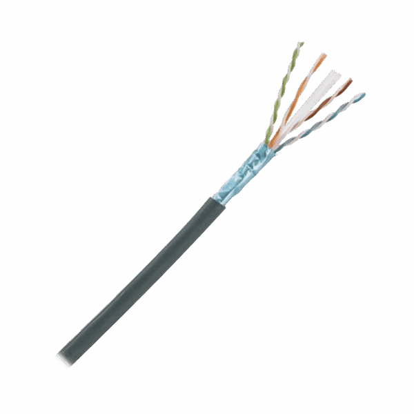 Bobina de Cable Planta Externa con Gel, de 4 pares, Cat6A, Blindado F/UTP, Color Negro, 305m