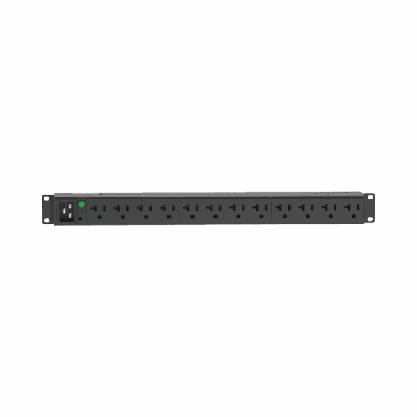 PDU Básico para Distribución de Energía, Enchufe de Entrada NEMA L5-20P, Con 12 Contactos NEMA 5-20R, Instalación Horizontal de 19in, 1UR, 20 Amp, 120 Vca