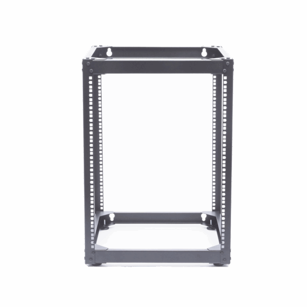 Rack Abierto de 4 Postes Instalación Pared o Piso de 14 Unidades, Ideal para Equipo de Audio!