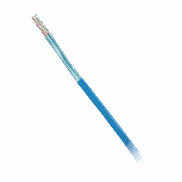 Bobina de Cable Blindado F/UTP de 4 Pares, Cat6, LSZH (Libre de Gases Tóxicos), Color Azul, 305m