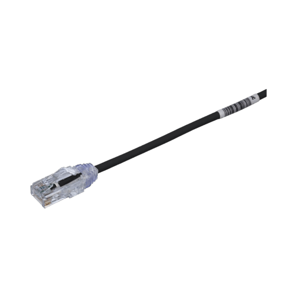 Cable de Parcheo TX6, UTP Cat6, Diámetro Reducido (28AWG), Color Negro, 20ft