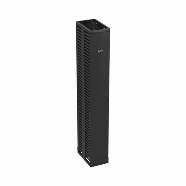 Organizador Vertical PatchRunner™, Doble (Frontal y Posterior), Para Rack Abierto de 45 Unidades, 12in de Ancho, Color Negro