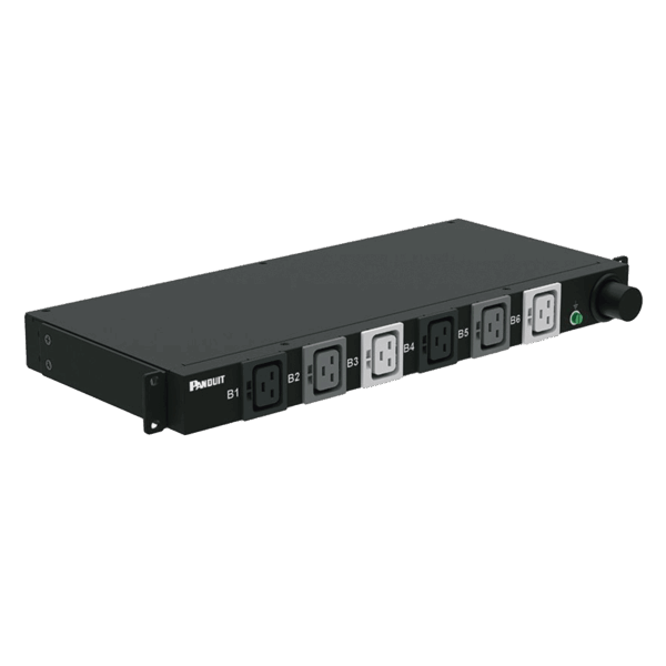 PDU Básico para Distribución de Energía, Plug de Entrada Trifásico CS8365C, Con 6 Contactos C19, Instalación Horizontal de 19in, 1UR, 50 Amp, 208 Vca