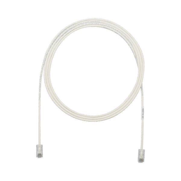 Cable de Parcheo UTP Cat6A, CM/LSZH, Diámetro Reducido (28AWG), Color Blanco Mate, 20ft