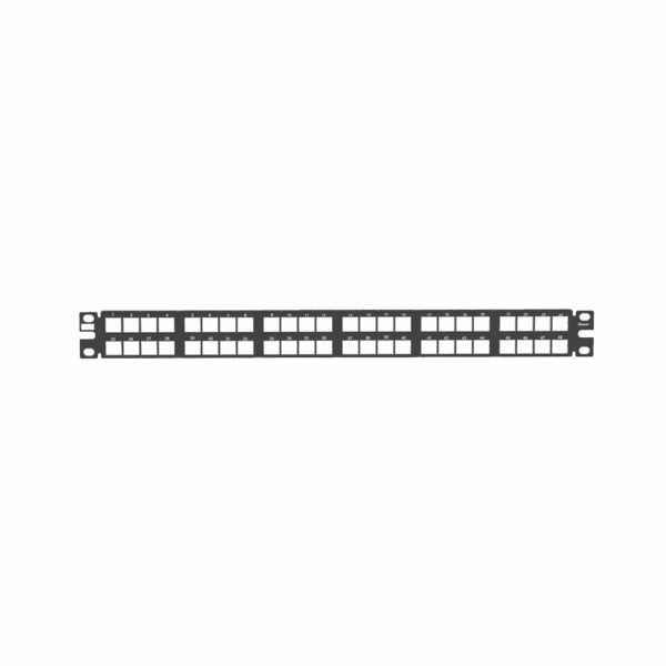 Panel de Parcheo Modular de Alta Densidad, Keystone (Sin Conectores), Identificación con Etiqueta Adhesiva, de 48 Puertos en 1 UR