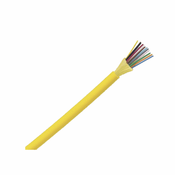 Cable de Fibra Óptica de 12 hilos, Monomodo OS2 9/125, Interior, Tight Buffer 900um, No Conductiva (Dieléctrica), LSZH, Precio Por Metro