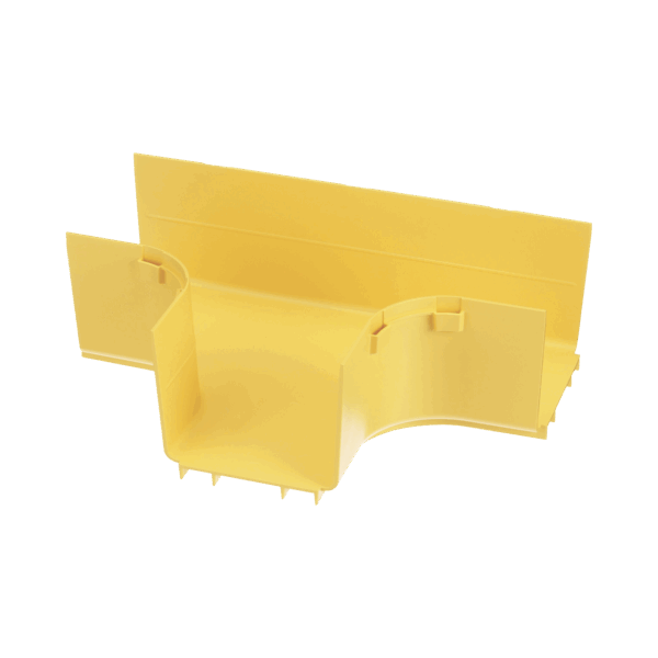 Accesorio en T Horizontal, Con Ángulos a 90º, Para Canaletas FiberRunner™ 4X4, Color Amarillo