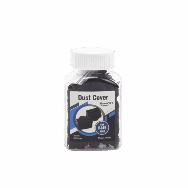 Bote con 100 protectores anti-polvo para puerto RJ45 color negro