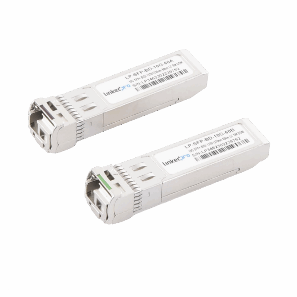 Transceptores Ópticos Bidireccionales SFP+ (Mini-Gbic) / Monomodo 1270 & 1330 nm / 10 Gbps / 10GBASE-BX / Conector LC/UPC Simplex / DDM / Hasta 60 km / 2 Piezas