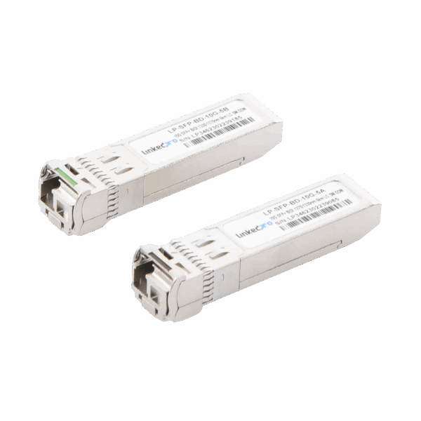 Transceptores Ópticos Bidireccionales SFP+ (Mini-Gbic) / Monomodo 1270 & 1330 nm / 10 Gbps / 10GBASE-BX / Conector LC/UPC Simplex / DDM / Hasta 5 km / 2 Piezas