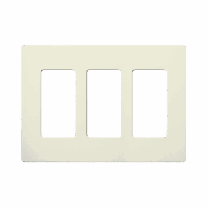 Placa de pared 3 espacios, color blanco, para atenuador (dimmer), switch ó control remoto PICO inalámbrico.