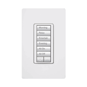 (RadioRA2) Teclado Seetouch Hibrido 6 botones, 2 botones subir/bajar, programe escenas diferentes en cada botón,puede instalarse en un interruptor de luz.