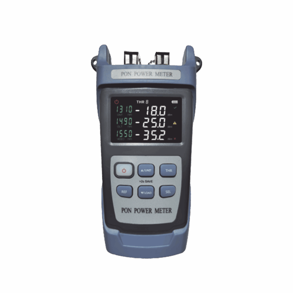 Medidor de Potencia Óptica (OPM) para Fibra Óptica en Redes FTTx / Soporta 3 Longitudes de Onda: 1310nm , 1490nm y 1550nm / Compatible con Conectores SC y FC