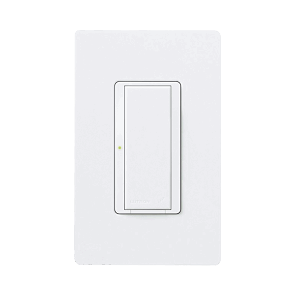 (RadioRA2) Switch on/off  RRD-8S-DV-WH de doble voltaje, un solo polo 120V/, 8A/, 1/10HP 3A en motores, apaga y enciende iluminación ó motor, NO requiere cable neutro.