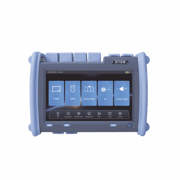 OTDR PRO de Alto Rendimiento para Enlaces de Fibra Óptica Monomodo / Pruebas en Fibra Óptica Viva / Longitudes de onda: 1310nm, 1550nm y 1625nm / Zona Muerta por Evento de 0.8 Metros / VFL 5mW / Distancia de prueba de hasta 420 km