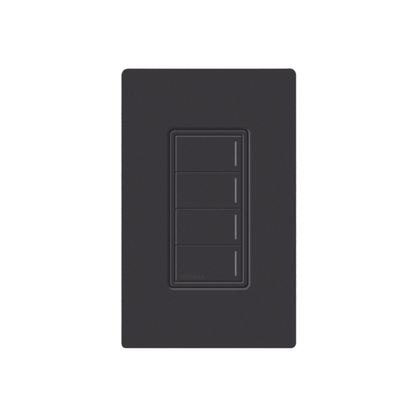 (RadioRa3) Botonera Sunnata Negro 3 escenas y 2 botones subir/bajar para Radio RA3, programe escenas diferentes en cada botón.