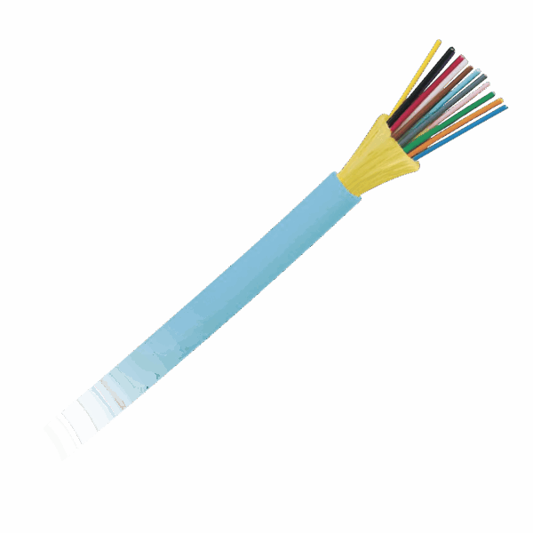 Cable de Fibra Óptica de 12 hilos, Multimodo OM4 50/125 Optimizada, Interior, Tight Buffer 900um, No Conductiva (Dieléctrica), OFNP (Plenum), Precio Por Metro
