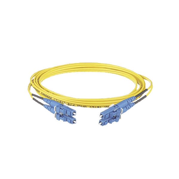 Jumper de Fibra Optica Monomodo 9/125 OS2, LC-LC Duplex, OFNR (Riser), Color Amarillo, 10 Metros