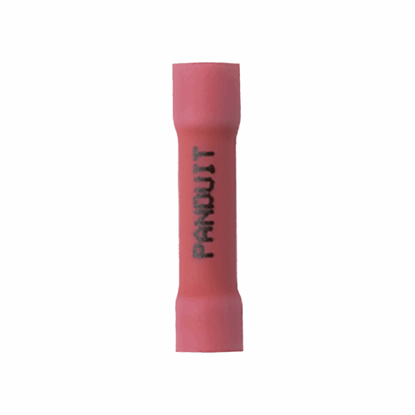 Conector de Empalme a Tope, Para Cables de 22 a 18 AWG, De Vinilo Aislado, Color Rojo, Paquete de 50 Piezas
