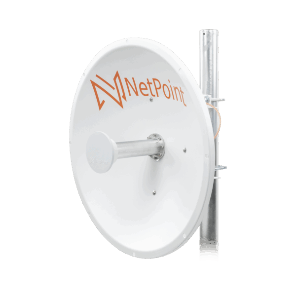 Antena Direccional de alto rendimiento / diámetro  de 60 cm / 4.9-6.4 GHz / Ganancia 30 dBi / SLANT de 45 ° y 90 ° / Ideal para 30 km / Conector N-Hembra / Montaje  y jumpers incluidos.