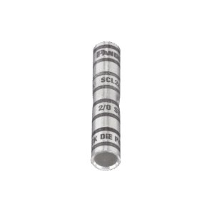 Empalme de Compresión a tope  de Cobre tipo barril largo. Para cable 2/0 AWG, Paquete de 10 Piezas