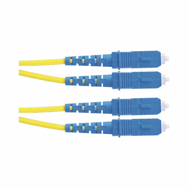 Jumper de Fibra Optica Monomodo 9/125 OS2, SC-SC Duplex, OFNR (Riser), Color Amarillo, 2 Metros