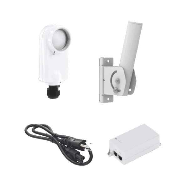 Kit de radio C5X, rango de frecuencia extendida (4.9 a 6.4 GHz),  incluye inyector POE, cable de alimentación y montaje universal para tubo o poste